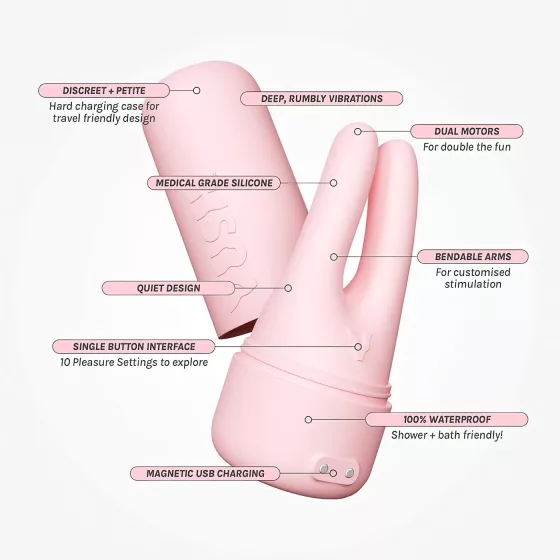 Vush Pop Swish - Rechargeable Waterproof Clitoral Stimulator (Pink)